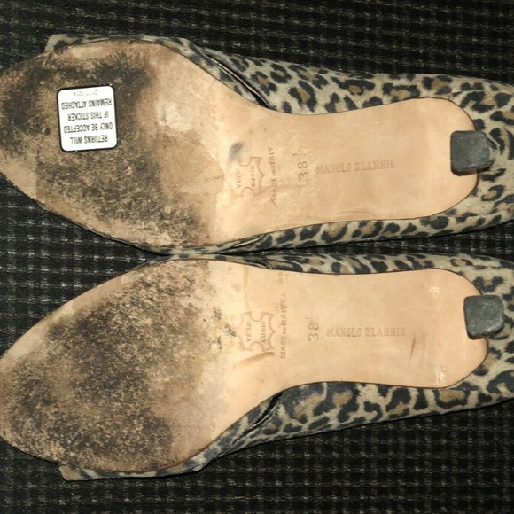 EUC MANOLO BLAHNIK ANIMAL PRINT HEELS SZ 8.5/38.5 - Picture 7 of 7